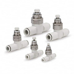 SMC PNEUMATICS - Speed & Flow Control Valves Valve Type: Flow Control Offset Inline Tube Outside Diameter (Inch): 3/8 - Caliber Tooling