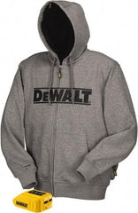 DeWALT - Size 3XL Heated & Cold Weather Jacket - Gray, Polyester, Zipper Closure - Caliber Tooling