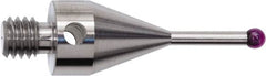 Renishaw - 0.1969 Inch Ball Diameter, Stainless Steel Stem, M4 Thread, Ruby Point Ball Tip CMM Stylus - 0.5354 Inch Working Length, 0.1378 Inch Stem Diameter, 0.689 Inch Overall Length - Caliber Tooling