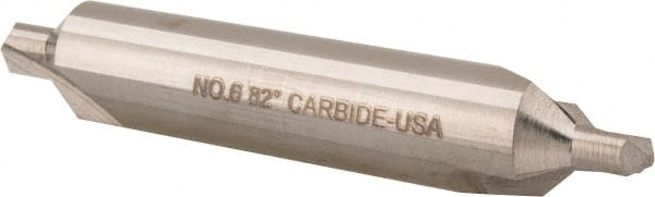 Hertel - #6 Plain Cut 82° Incl Angle Solid Carbide Combo Drill & Countersink - Caliber Tooling