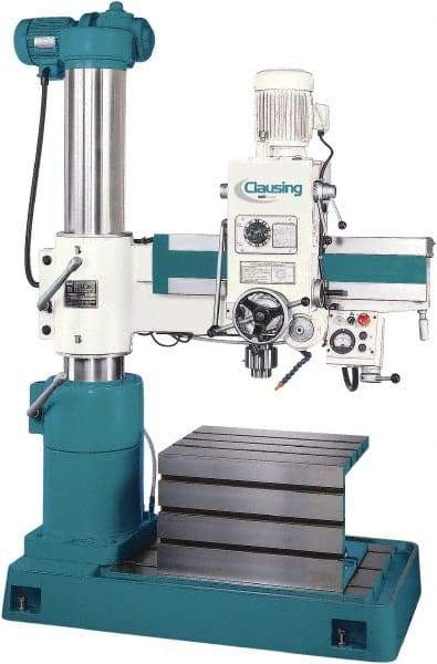 Clausing - 33-1/2" Swing, Geared Head Radial Arm Drill Press - 6 Speed, 2 hp, Three Phase - Caliber Tooling