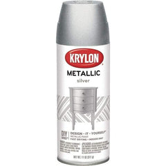 Krylon - Silver, Metallic, Aerosol Spray Paint - 15 to 20 Sq Ft per Can, 16 oz Container - Caliber Tooling