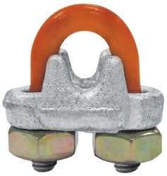 CM - 3/4" Wire Rope U-Bolt Clip - 5/8-11, 1-1/2" Between Centers, Galvanized - Caliber Tooling