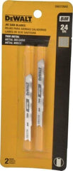 DeWALT - 3" Long, 24 Teeth per Inch, High Carbon Steel Jig Saw Blade - Toothed Edge, 0.3" Wide x 0.0313" Thick, U-Shank - Caliber Tooling