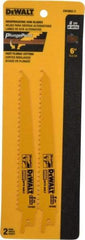 DeWALT - 6" Long, Bi-Metal Reciprocating Saw Blade - Tapered Profile, 6 TPI, Toothed Edge, Universal Shank - Caliber Tooling