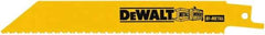 DeWALT - 6" Long, Bi-Metal Reciprocating Saw Blade - Straight Profile, 10 to 14 TPI, Toothed Edge, Universal Shank - Caliber Tooling