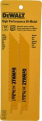 DeWALT - 6" Long x 3/4" Thick, Bi-Metal Reciprocating Saw Blade - Straight Profile, 10 TPI, Toothed Edge, Universal Shank - Caliber Tooling