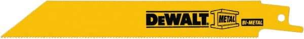 DeWALT - 6" Long, Bi-Metal Reciprocating Saw Blade - Straight Profile, 18 TPI, Toothed Edge, Universal Shank - Caliber Tooling