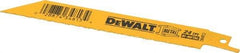 DeWALT - 6" Long x 3/4" Thick, Bi-Metal Reciprocating Saw Blade - Straight Profile, 24 TPI, Toothed Edge, Universal Shank - Caliber Tooling