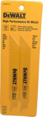 DeWALT - 6" Long x 3/4" Thick, Bi-Metal Reciprocating Saw Blade - Straight Profile, 24 TPI, Toothed Edge, Universal Shank - Caliber Tooling