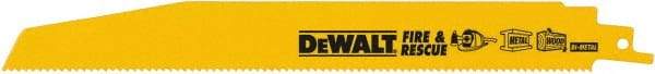 DeWALT - 6" Long, Bi-Metal Reciprocating Saw Blade - Straight Profile, 10 TPI, Toothed Edge, Universal Shank - Caliber Tooling