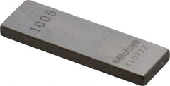 Mitutoyo - 0.1005" Rectangular Steel Gage Block - Accuracy Grade 0, Includes Certificate of Inspection - Caliber Tooling