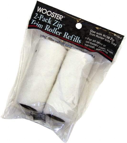 Wooster Brush - 3/16" Nap, 3" Wide Paint Mini Roller Covers - Smooth Texture, Woven - Caliber Tooling