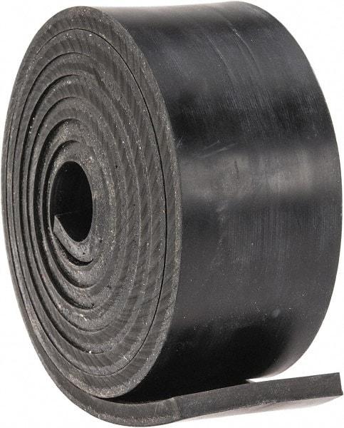 Made in USA - 1/4" Thick x 2" Wide x 60" Long, Plain Backed Buna-N Rubber Strip - Stock Length, 60 Shore A Durometer, 2,500 psi Tensile Strength, -20 to 170°F, Black - Caliber Tooling