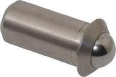 Gibraltar - 0.0394" Body Length x 3/16" Body Diam, 2 Lb Init to 5 Lb Final End Force, Stainless Steel Press Fit Ball Plunger - 5/32" Ball Diam, 0.058" Max Ball Reach, 0.04" Flange Thickness - Caliber Tooling