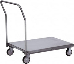 Jamco - 1,200 Lb Capacity Platform Truck - Stainless Steel Deck, 48" OAW, 9" Platform Height, Urethane Casters - Caliber Tooling