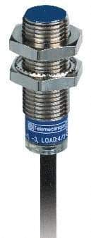 Telemecanique Sensors - PNP, 2mm Detection, Cylinder Shielded, Inductive Proximity Sensor - 3 Wires, IP68, IP69K, 12 to 24 VDC, M12x1 Thread, 1.38 Inch Long x 0.47 Inch Wide - Caliber Tooling