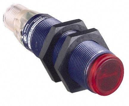 Telemecanique Sensors - 4 Pin M12 Connector, 4m Nominal Distance, Shock and Vibration Resistant, Retroreflective Photoelectric Sensor - 12 to 24 VDC, 500 Hz, PBT, 60mm Long x 18mm Wide - Caliber Tooling