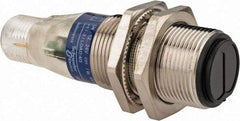 Telemecanique Sensors - 4 Pin M12 Connector, 4 Nominal Distance, Shock and Vibration Resistant, Retroreflective Photoelectric Sensor - 12 to 24 VDC, 500 Hz, Nickel Plated Brass, 2.36 Inch Long x 0.71 Inch Wide - Caliber Tooling