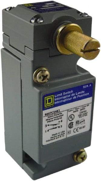 Square D - SPDT, NC/NO, 600 Volt 5 Pin Male Terminal, Rotary Head Actuator, General Purpose Limit Switch - 1, 2, 4, 6, 12, 13, 6P NEMA Rating, IP67 IPR Rating - Caliber Tooling