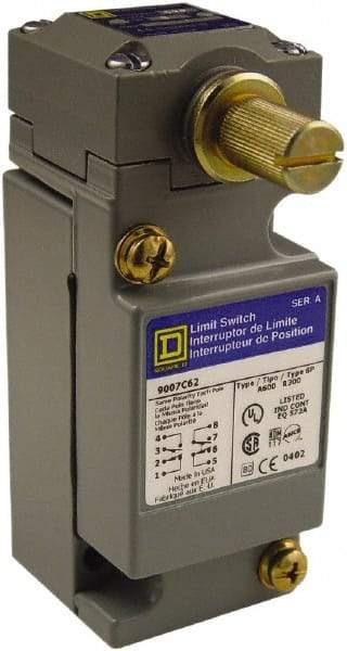 Square D - DPDT, 2NC/2NO, 600 Volt Screw Terminal, Rotary Head Actuator, General Purpose Limit Switch - 1, 2, 4, 6, 12, 13, 6P NEMA Rating, IP67 IPR Rating - Caliber Tooling