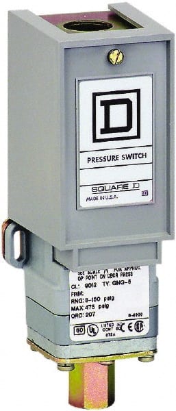 Square D - 1 NEMA Rated, SPDT, 3 to 150 psig, Electromechanical Pressure and Level Switch - Exact Industrial Supply