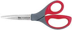 Clauss - 3-1/2" LOC, 8" OAL Titanium Shears - Right Hand, Straight Handle, For General Purpose Use - Caliber Tooling