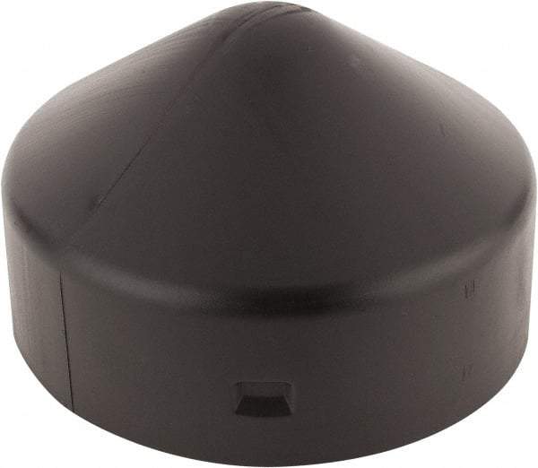 Eagle - 7-1/2" Wide x 7-1/2" Deep x 7-1/2" High, 6-5/8" Bollard Cap - Black, HDPE, 1 Lb, Smooth Surface - Caliber Tooling