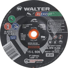 WALTER Surface Technologies - 6" Diam, 60 Grit Surface Grinding Wheel - Aluminum Oxide/Silicon Carbide Blend, Resinoid Bond - Caliber Tooling