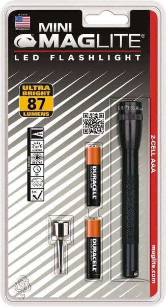 Mag-Lite - Clear LED Bulb, 111 Lumens, Mini Flashlight - Black Aluminum Body, 2 AAA Batteries Included - Caliber Tooling