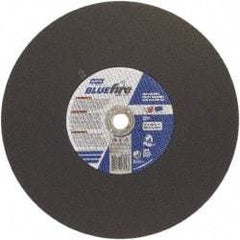 Norton - 16" 36 Grit Zirconia Alumina Cutoff Wheel - 7/64" Thick, 1" Arbor, 3,820 Max RPM, Use with Stationary Tools - Caliber Tooling