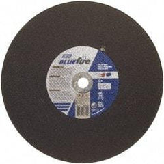 Norton - 16" 30 Grit Zirconia Alumina Cutoff Wheel - 5/32" Thick, 1" Arbor, 3,820 Max RPM, Use with Stationary Tools - Caliber Tooling