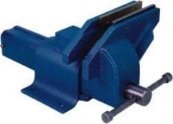 Gibraltar - 6" Jaw Width, 6" Opening Capacity, 3-5/8" Throat Depth, Steel Stationary Bench Vise - Bolt Down Base Attachment - Caliber Tooling