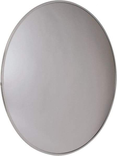 PRO-SAFE - Outdoor Round Convex Safety, Traffic & Inspection Mirrors - Acrylic Lens, Laminated Hardboard Backing, 36" Diam x 2-3/8" High, 38' Max Covered Distance - Caliber Tooling