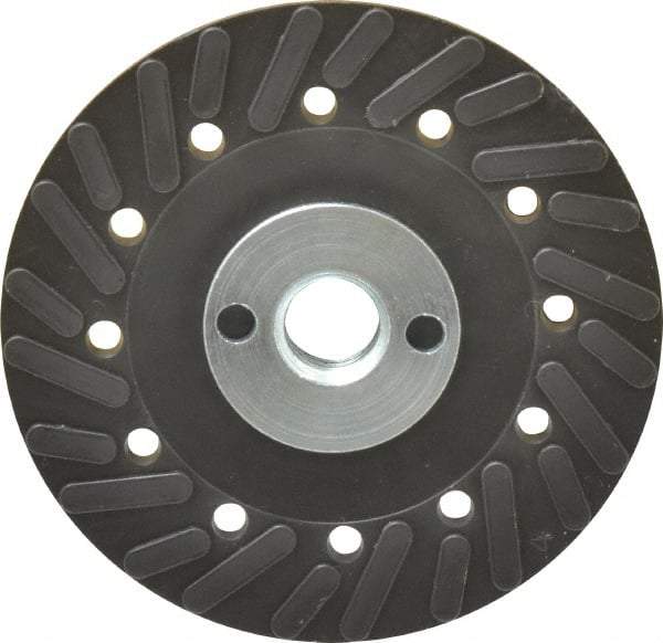 Made in USA - 4" Diam Locking Nut Disc Backing Pad - Hard Density, 20,000 RPM - Caliber Tooling