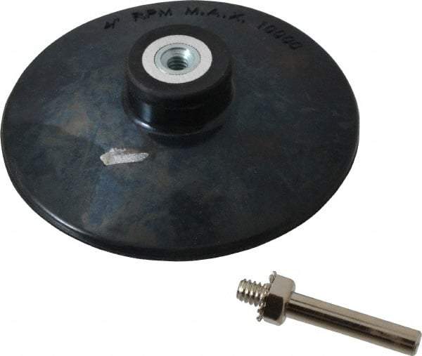 Value Collection - 4" Diam Quick-Change Type R Disc Backing Pad - 1/4" Shank Diam, Medium Density, 10,000 RPM - Caliber Tooling