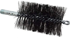 Schaefer Brush - 4-1/2" Brush Length, 3" Diam, Double Stem, Double Spiral Tube Brush - 7-1/2" Long, Tempered Steel Wire, 1/4" NPT Male Connection - Caliber Tooling