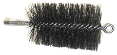 Schaefer Brush - 4-1/2" Brush Length, 5-1/2" Diam, Double Stem, Double Spiral Tube Brush - 7-1/2" Long, Tempered Steel Wire, 1/4" NPT Male Connection - Caliber Tooling