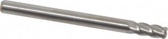 Accupro - 1/8", 4 Flute, Single End, Solid Carbide, 0.03" Corner Radius End Mill - 1-1/2" OAL, 40° Helix, Right Hand Flute, 1/4" LOC, Right Hand Cut - Caliber Tooling