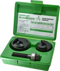 Greenlee - 6 Piece, 2" Punch Hole Diam, Manual Knockout Set - Round Punch, 10 Gage Mild Steel - Caliber Tooling