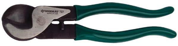 Greenlee - 9-1/4" OAL, 1 AWG Capacity, Cable Cutter - Plastic Coated Handle - Caliber Tooling