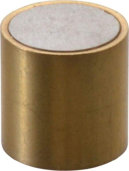 Eclipse - 1/2" Diam x 1/2" High, 0.23 Lb Average & 0.45 Lb Max Pull Force, Brass Alnico Shielded Magnet - 798.8°F Max Operating Temp, 0.032" Wall Thickness, Grade 5 Alnico - Caliber Tooling