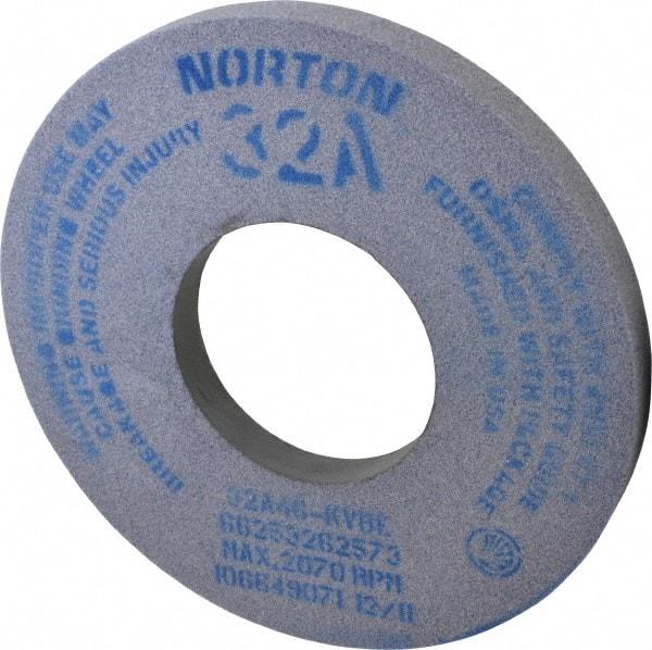 Norton - 12" Diam x 5" Hole x 1" Thick, K Hardness, 46 Grit Surface Grinding Wheel - Aluminum Oxide, Type 1, Coarse Grade, 2,070 Max RPM, Vitrified Bond, No Recess - Caliber Tooling