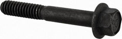 Value Collection - 1/4-20 UNC, 1-3/4" Length Under Head, Hex Drive Flange Bolt - 3/4" Thread Length, Grade 8 Alloy Steel, Smooth Flange, Phosphate & Oil Finish - Caliber Tooling