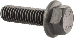 Value Collection - 3/8-16 UNC, 1-1/4" Length Under Head, Hex Drive Flange Bolt - 1-1/4" Thread Length, Grade 8 Alloy Steel, Smooth Flange, Phosphate & Oil Finish - Caliber Tooling