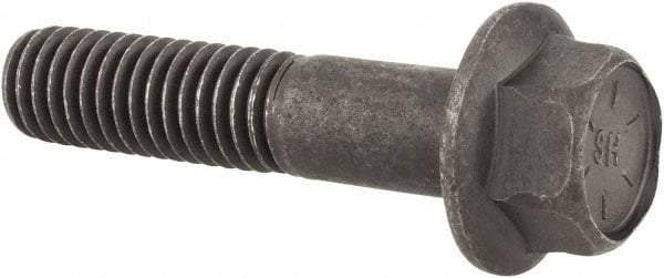 Value Collection - 7/16-14 UNC, 2" Length Under Head, Hex Drive Flange Bolt - 1-1/8" Thread Length, Grade 8 Alloy Steel, Smooth Flange, Phosphate & Oil Finish - Caliber Tooling