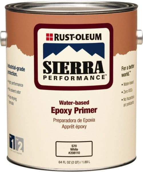 Rust-Oleum - 1 Gal White Water-Based Acrylic Enamel Primer - 200 to 300 Sq Ft Coverage, 0 gL Content, Quick Drying, Interior/Exterior - Caliber Tooling