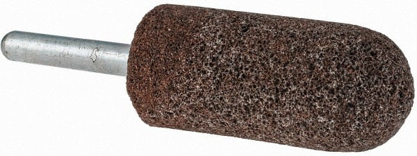 Grier Abrasives - 7/8 x 2" Head Diam x Thickness, A11, Pointed Tree, Aluminum Oxide Mounted Point - Caliber Tooling