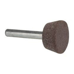 Grier Abrasives - 1 x 1/2" Head Diam x Thickness, A33, Inverted Cone Flat End, Aluminum Oxide Mounted Point - Caliber Tooling