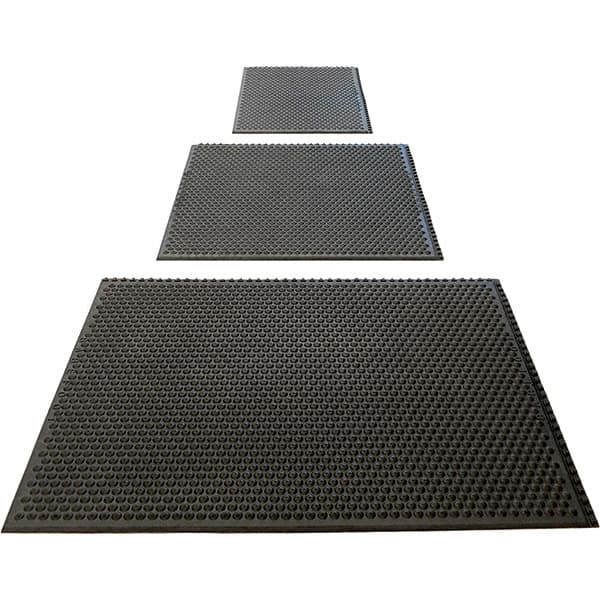 Barefoot - 2' Long x 3' Wide, Dry/Wet Environment, Anti-Fatigue Matting - Black, Nitrile Rubber with Nitrile Rubber Base - Caliber Tooling